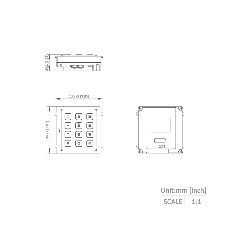 Ds-Kd-Kp- Module Clavier,Ip65,Connexion Rs485