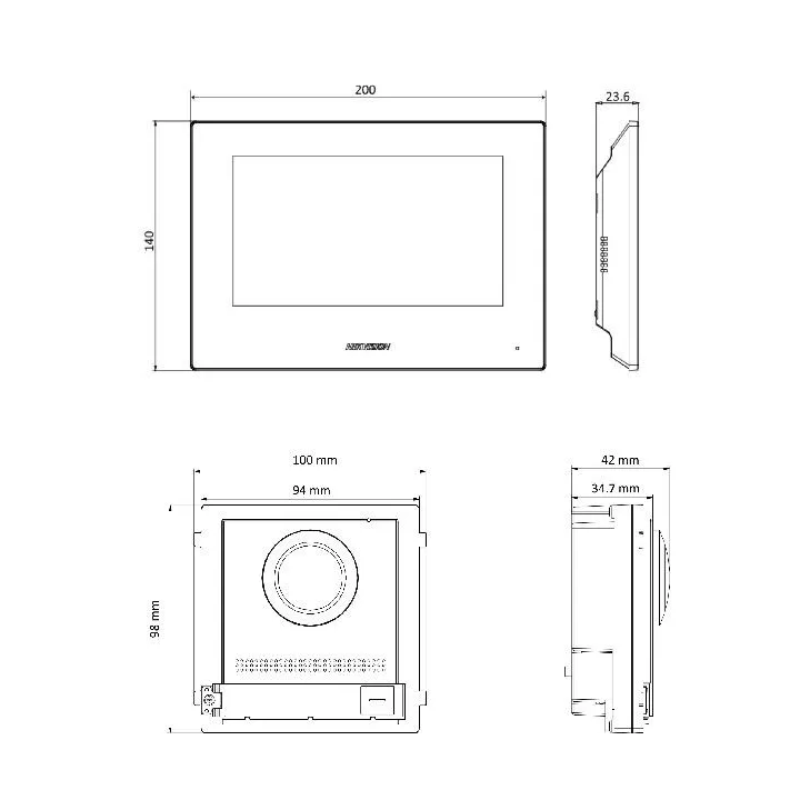 Ds-Kis602Bo-Std/Europe Bv Kit Interphone Vidéo Couleur Ip, Montage En Surface