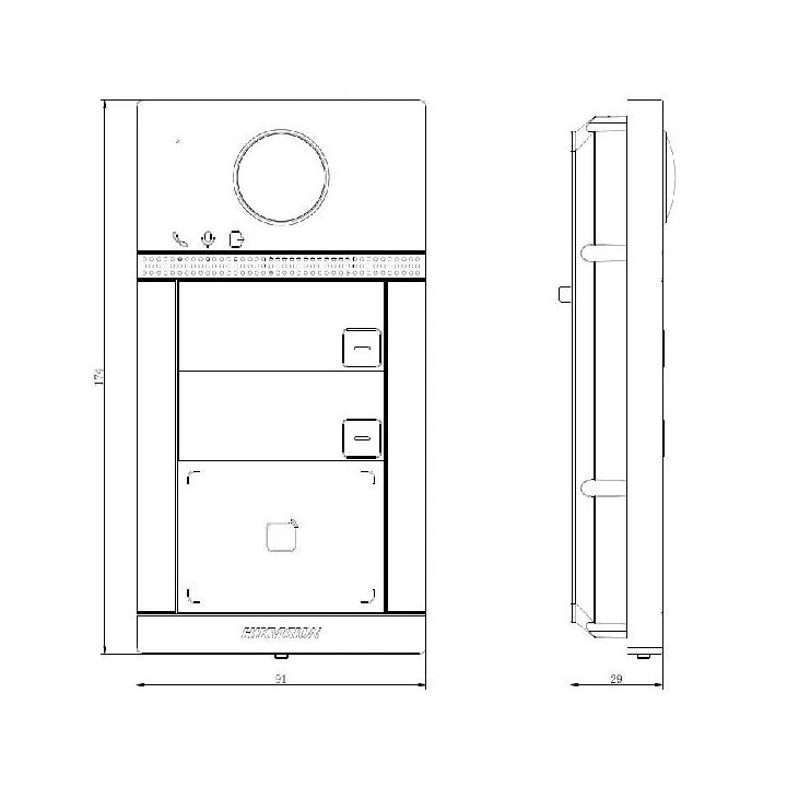 Ds-Kv8213-Wme1Co-Std/Europe Bv Platine De Rue Villa En Métal À 2 Boutons