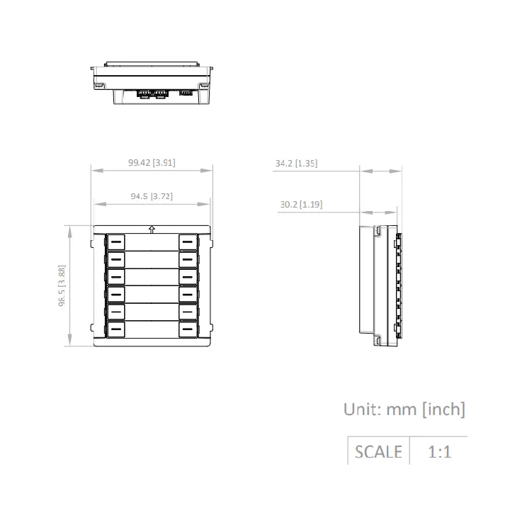 Ds-Kd-K12/ Module De Clavier Pour Poste De Porte Modulaire, 12 Touches Physiques, Saillie, Argent
