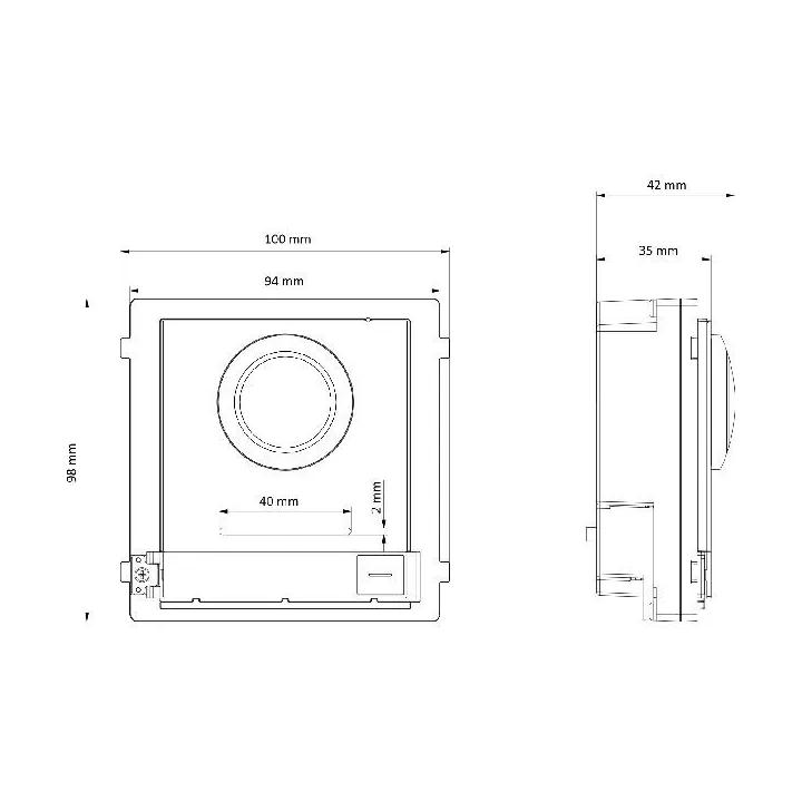 Ds-Kd8003-Ime1Bo-Std/Eur Bv Série Pro Module Caméra De Rue Ip Pour Interphone Vidéo Ip, 2Mp