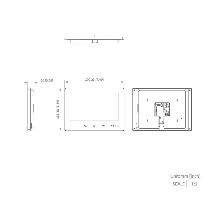 Ds-Kh7300Ey-Wte2/White Station Intérieure 2 Fils À Écran Tactile Ips 7" Avec 3 Boutons Tactiles, Blanc