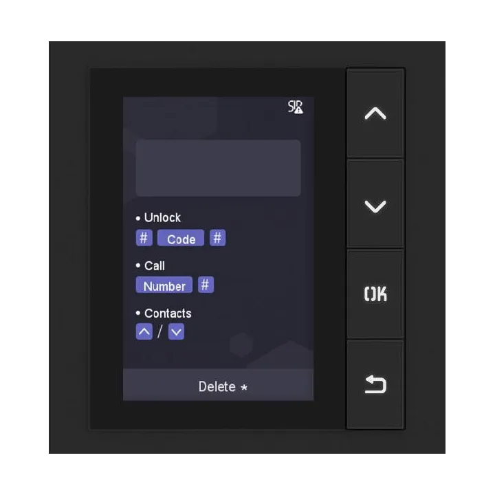 Ds-Kd-Dis Pro Série Kd8 Modular Porte Station, 3.5" Lcd Display Module, 4-Buttons, Noir