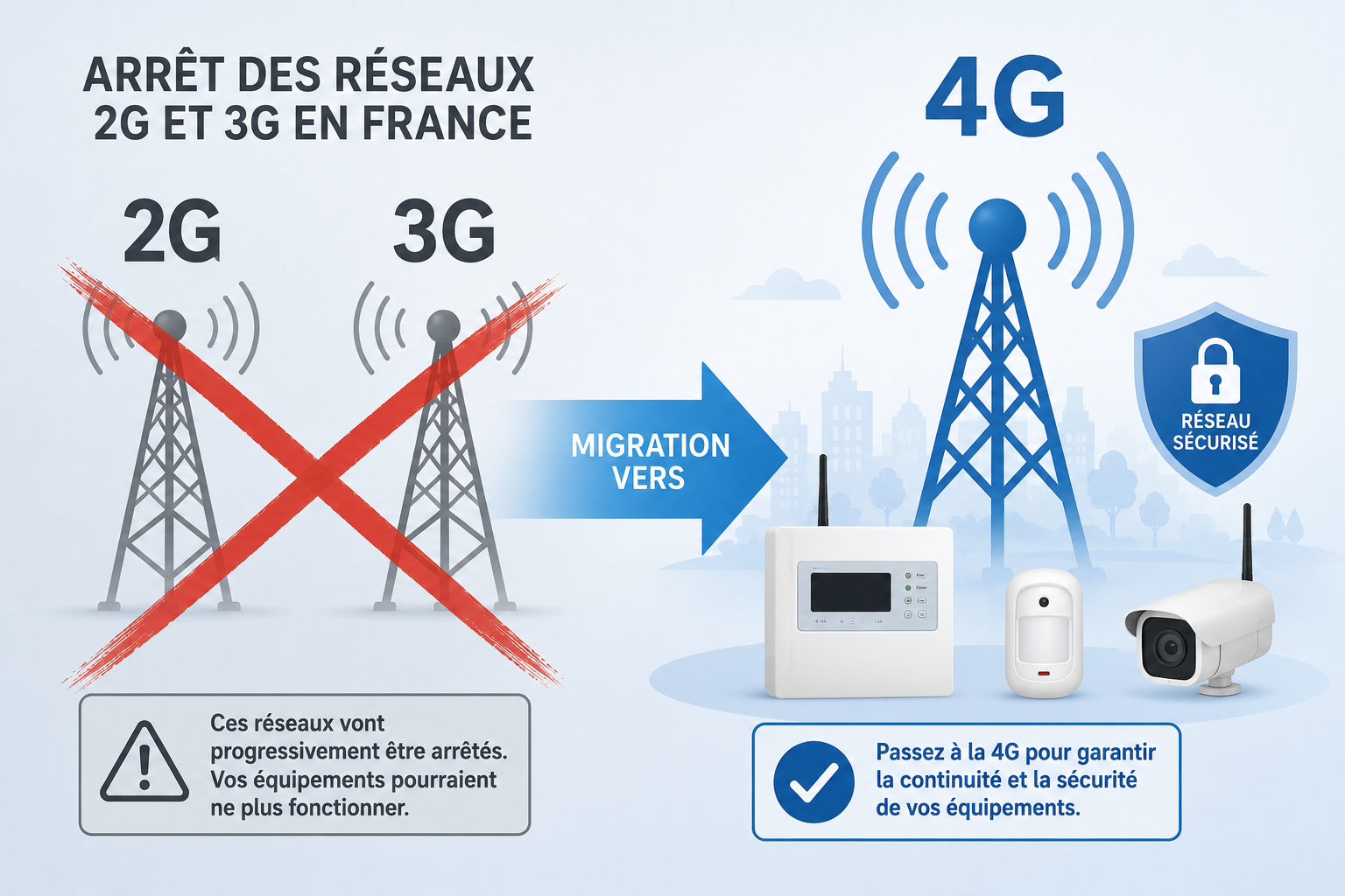 : Arrêt des réseaux 2G et 3G en France – impact sur les équipements de sécurité GSM