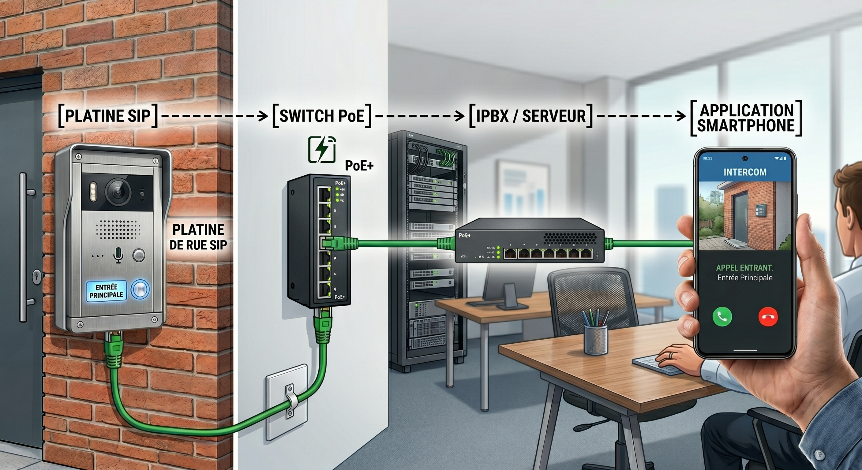 schema architecture SIP interphone